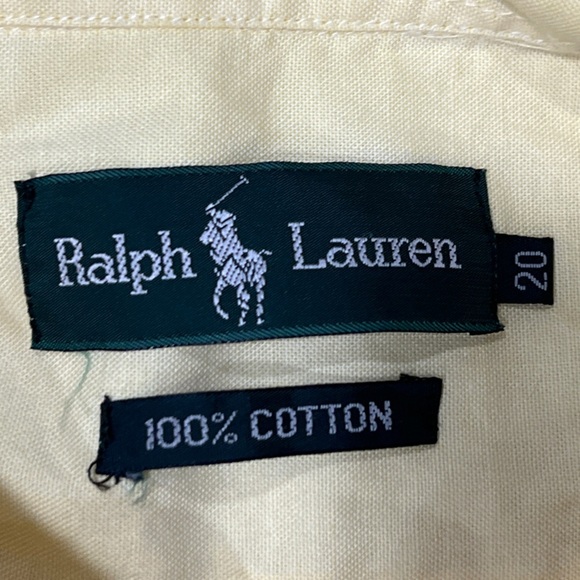 Polo Ralph Lauren Shirt Yellow Mens Vintage Casual Cotton Button Down - Picture 2 of 5